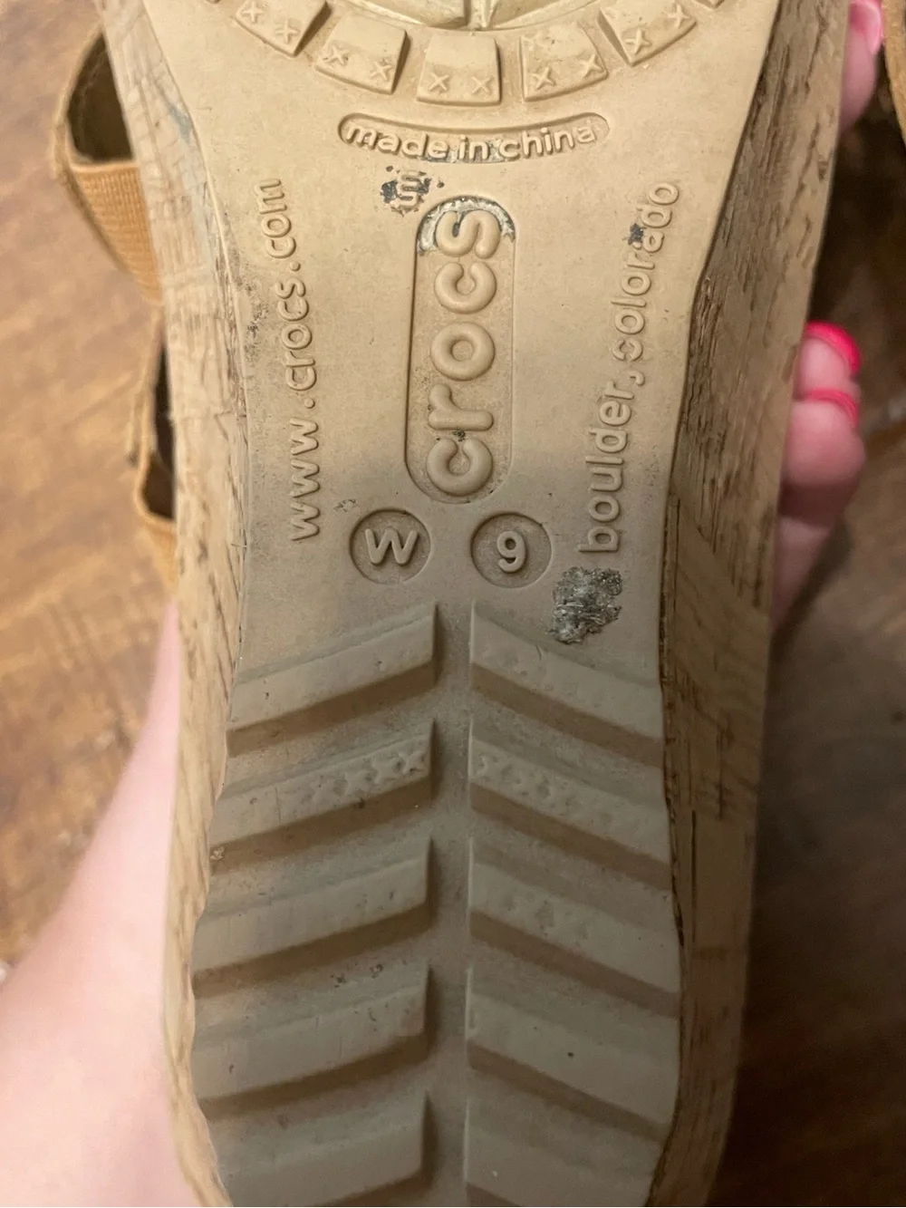 Crocs Women's A-Leigh Cork Wedge strappy Summer Sandals size 9